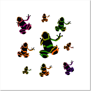 frog colourful Posters and Art